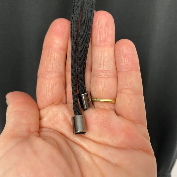 Crosby Top Womens Medium Black Keyhole V Neck Blouson Shirred Stretch Modal Knit - Picture 3 of 16